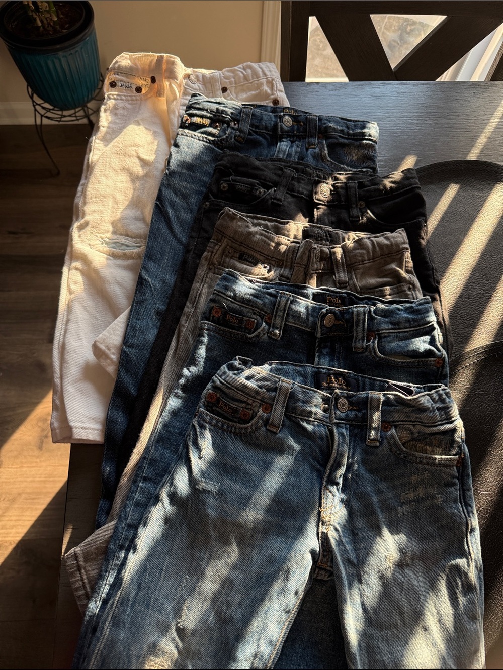 Lot of 7 Kids Jeans and Pants - Mixed Denim & Black & White